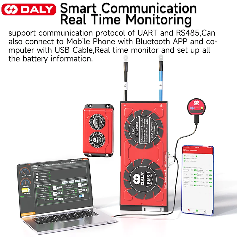 Daly Smart BMS 1A Active Balancer Current 8S 12S 13S 14S 16S 17S 20S 24S  60A 80A 100A 150A 300A 500A Lifepo4 Li-Ion Battery