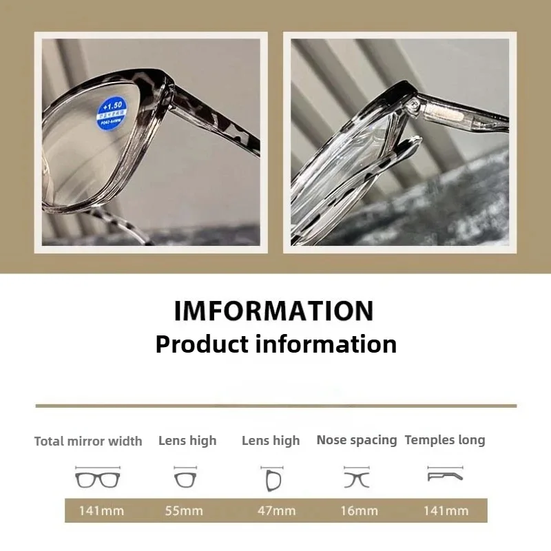 2025 New Style Reading Glasses for Women Fashion Men Oversized Square Prescription Glasses Large Frame Anti-blue Presbyopia - 6