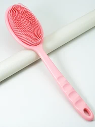 Luxurious Exfoliating Shower Brush with Long Handle (GJ02-Pink)