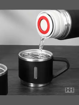 Vaso Termo con Set de 3 Tazas Vaccum Para Frío y Caliente 4