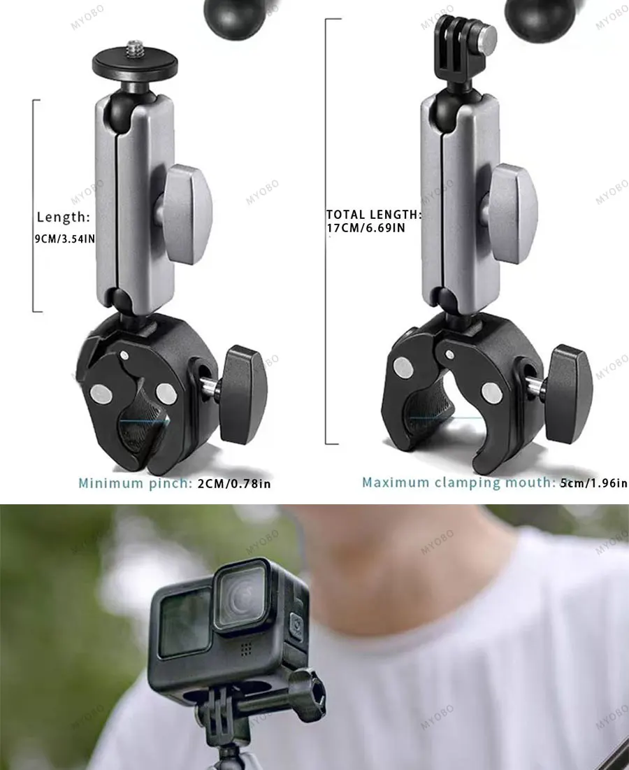 Description Picture 3 of itemMotorcycle Action Camera Mount Kit for Gopro & Insta360 Accessories Helmet Flexible Adhesive Holder Handlebar Clamp Mount Tripod
