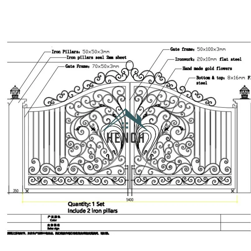 Steel Garden Fence Driveway Wrought Iron Gates Design For Home China Manufacturers Suppliers 2