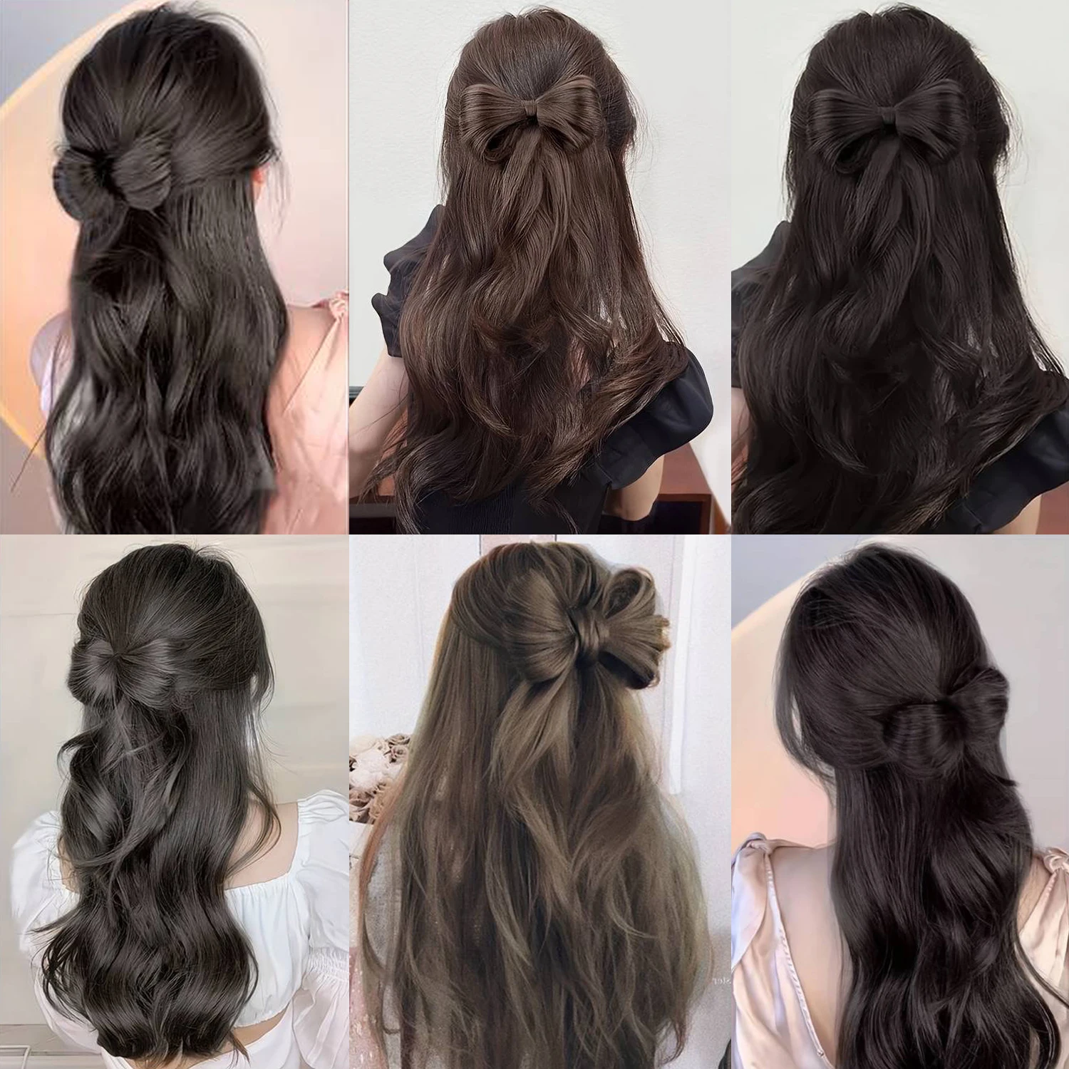 Bowknot Hair Bun Claw Hair Bun 합성 클립 인 헤어 익스텐션 일상 사용을 위한 우아하고 자연스러운 헤어 액세서리
