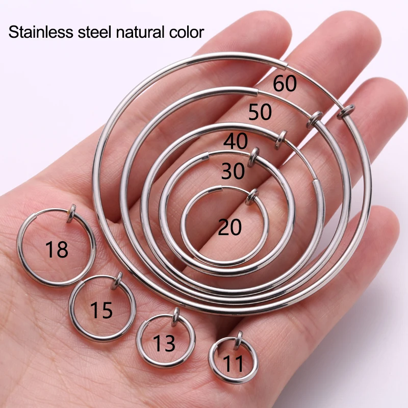 UNNAIER 1 Pair Fake Ear Piercing Stainless Steel Earrings For Men Ear Cuff Fake Earring Clip Woman Without Hole Hoops hoop earrings ear clip earrings clip earrings ear clip ear accessories