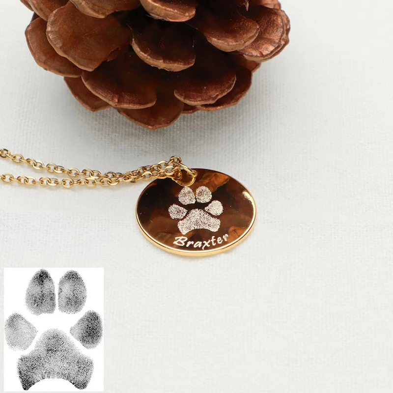 Paw Print Necklace - Personalized Dog Paw Necklace | Sincerely Silver