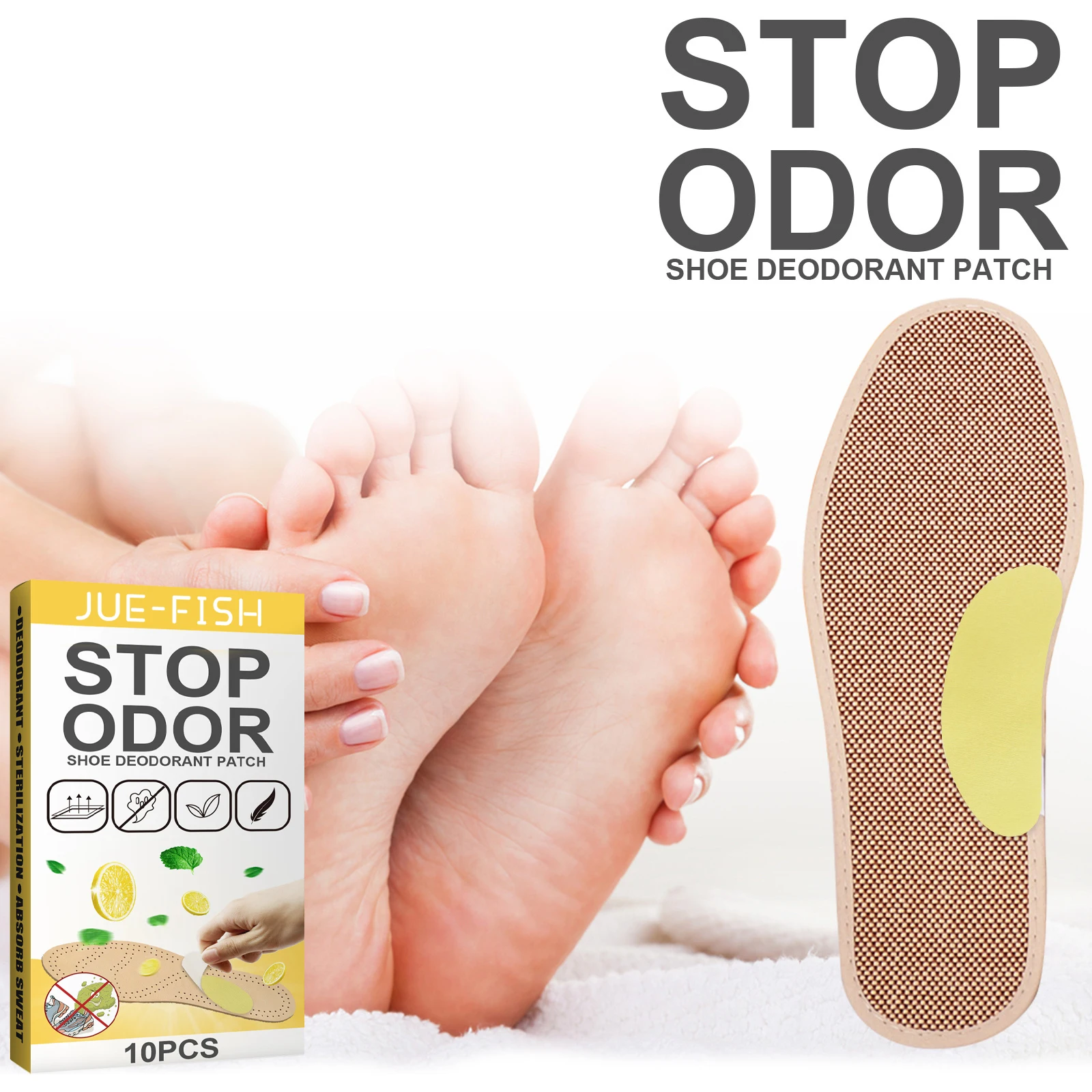 Natural Shoe Deodorant Patches Anti Odor Insole Inserts