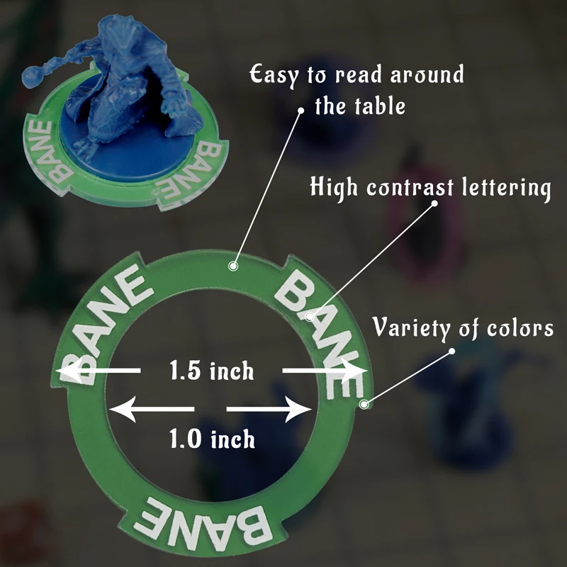 Condition Rings Status Effect Markers 96 PCS for Dungeon