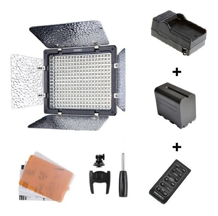 Yn 300 iii LEDキットバッテリーNp-f970およびyongnuo充電器,写真 
