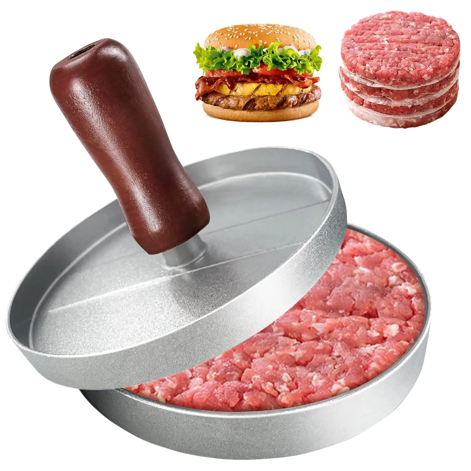 Burgerpresse, der former en ensartet bøf