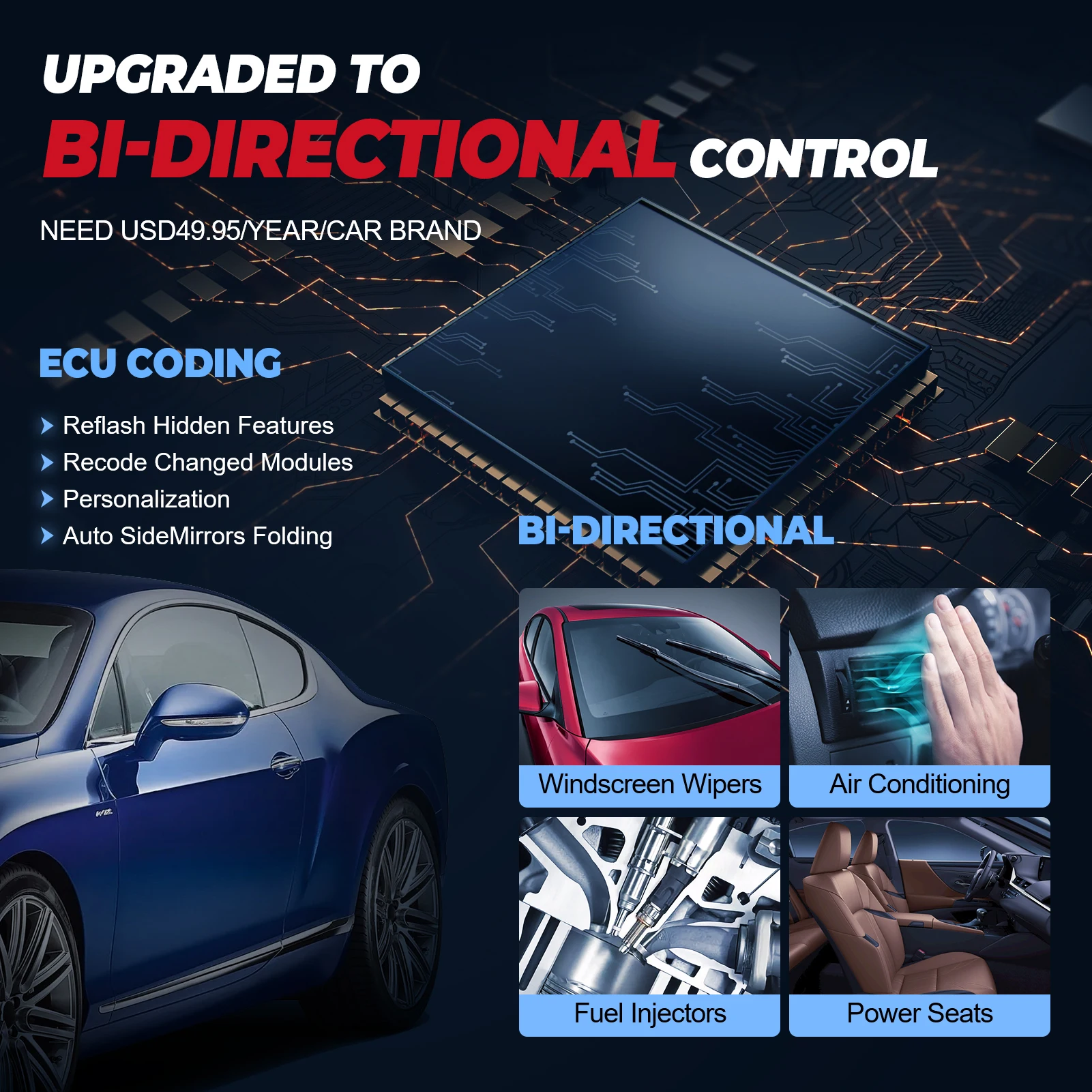 MUCAR VO6 OBD2 Professional Auto Scanner Full System 28 Reset ECU coding Bi-directional Lifetime Free Update Car Diagnostic Tool