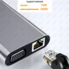 10 in 1 USB C Hub usb3.0 2.0 Docking Station with 4K HDMI 100w Charging 1080 HD SD/TF Splitter for typec Laptop MacBook Pro 6