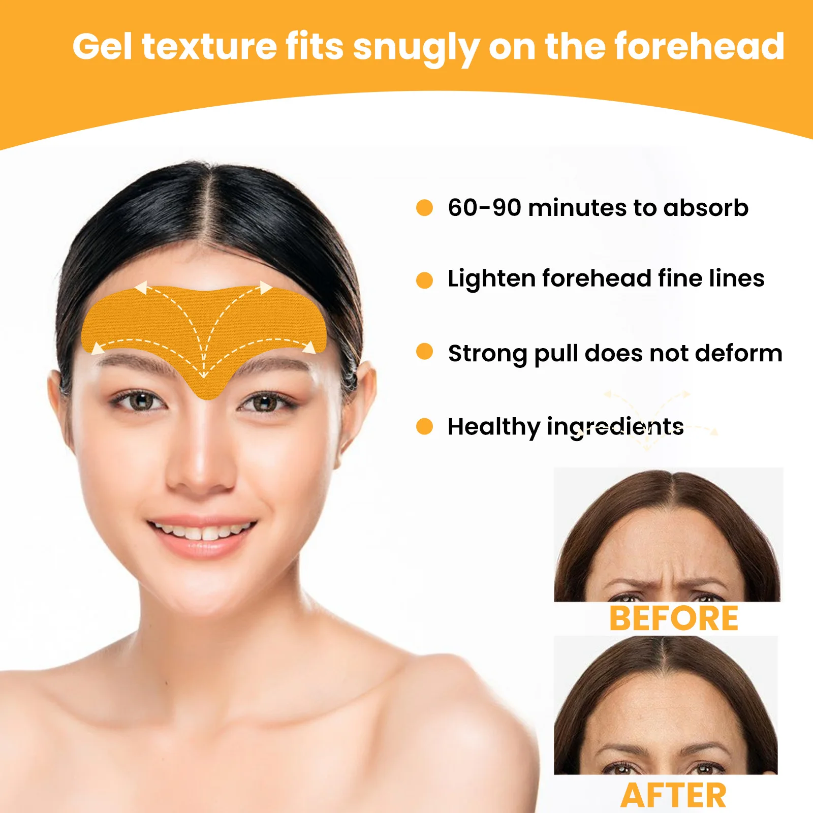 EELHOE Forehead Remove Wrinkle Patch Firming Fade Fine Lines Lasting Hydrating Improve Skin Elasticity Forehead Wrinkle Patch