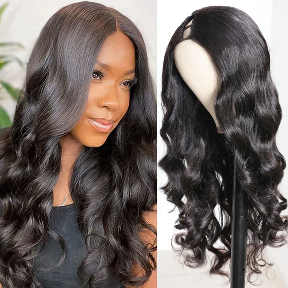 Body Wave U V Part Wig Human Hair No Leave Out 32 Inch 180% Glueless ...