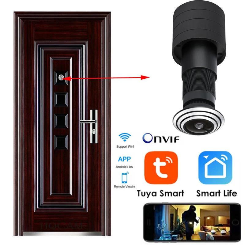 Tuya WIFI Doorbell 1080P Smart Door Bell Mini WIFI Door Eye Hole IP