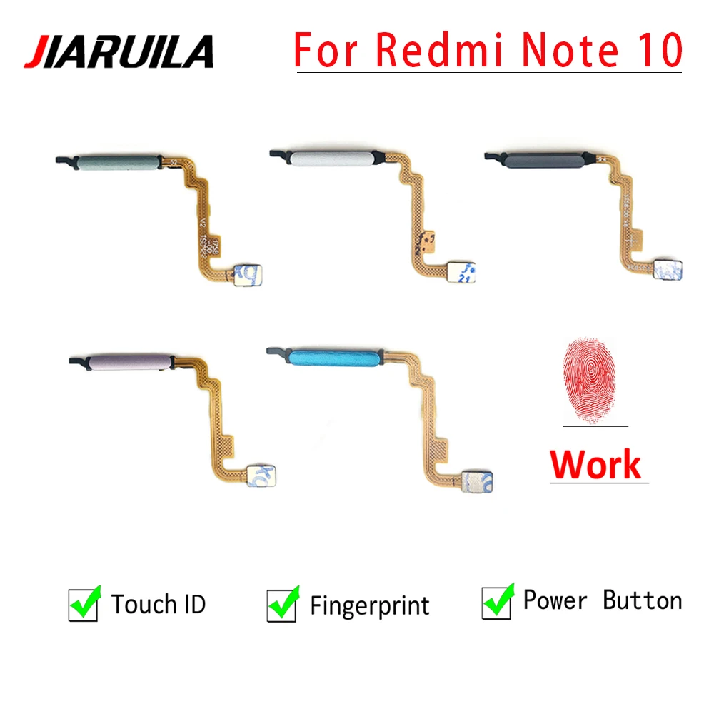 

1 Pcs Fingerprint Scanner For Redmi Note 10 Home Button Fingerprint Menu Return Key Sensor Flex Cable Replacement Spare Parts