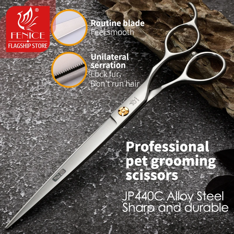 Dog Grooming Scissors Dog Grooming Scissors Kit Fenice 7.0/7.5 Professional Grooming Cutting Straight Scissors Japan 440C Seratted Shear for Dogstylist