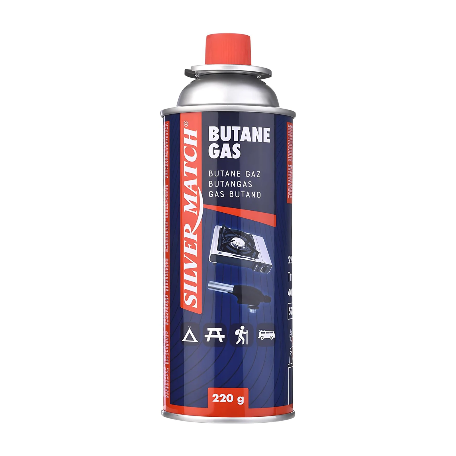 Cartouche de gaz butane 220g à valve, pour réchaud de camping QUECHUA