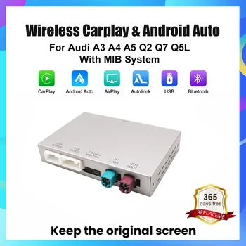 AUTOABC Interfaccia Wireless CarPlay Android Auto per Audi A3 A4 A5 Q2 Q7 Q5L 8V AirPlay Mirror Link Multimedia Camera