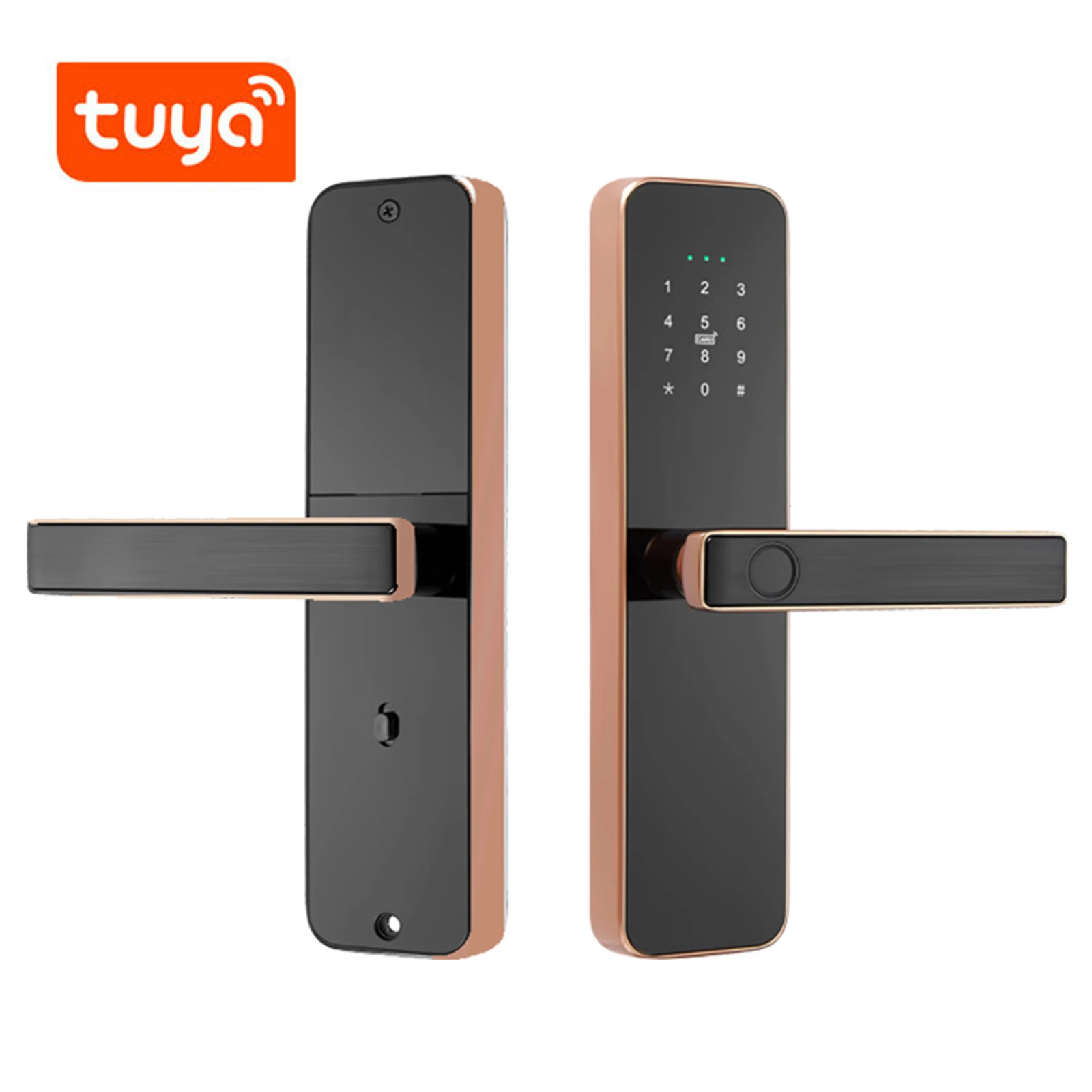 Keypad Door Lock With Handle , Sidik Jari , Tuya , Kata Sandi , Kartu IC Sembilan Bahasa