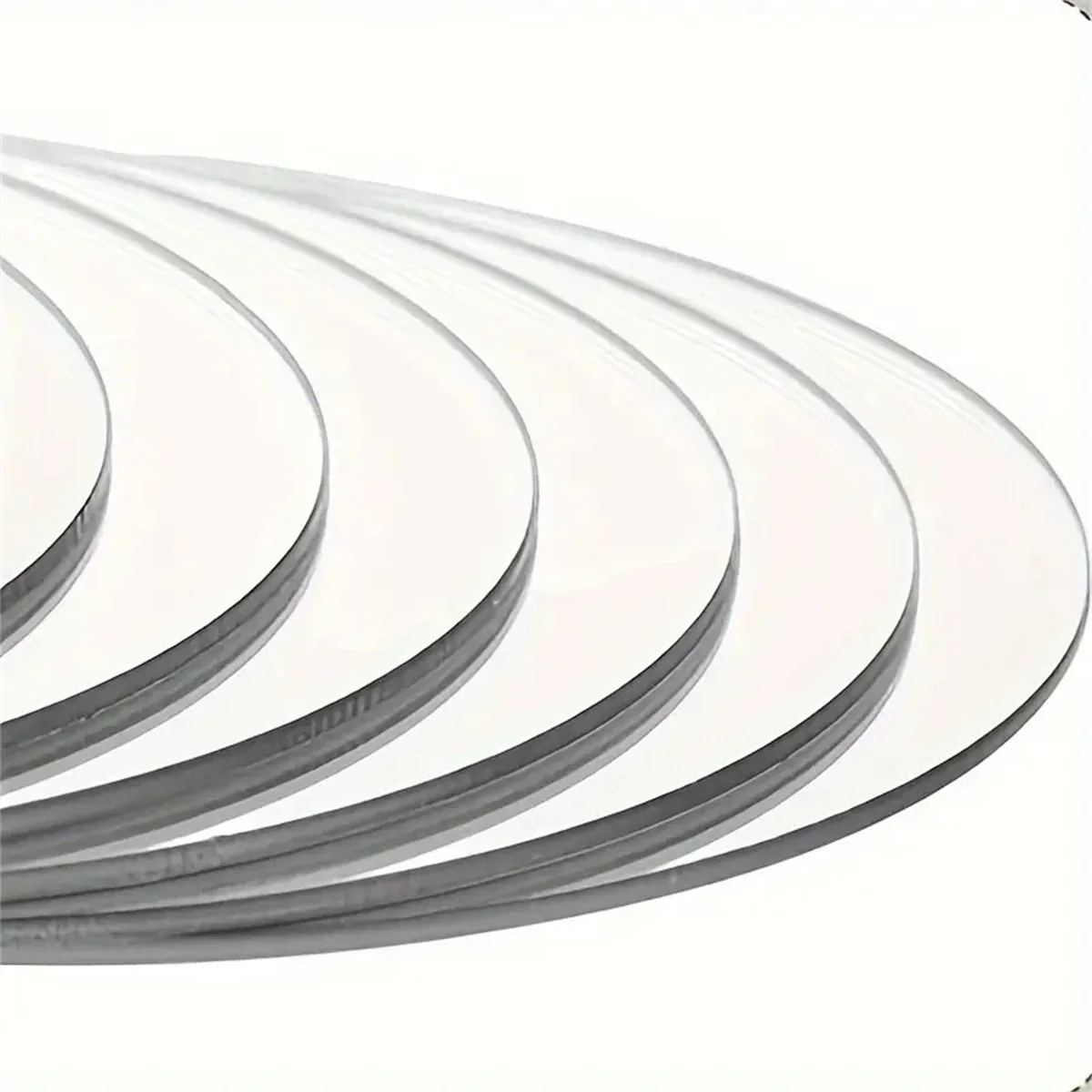 Acrylic Mirror Trays 12pcs Round Mirror Candle Tray Set 5 Inch Non-Glass Self-Adhesive for Table Centerpiece