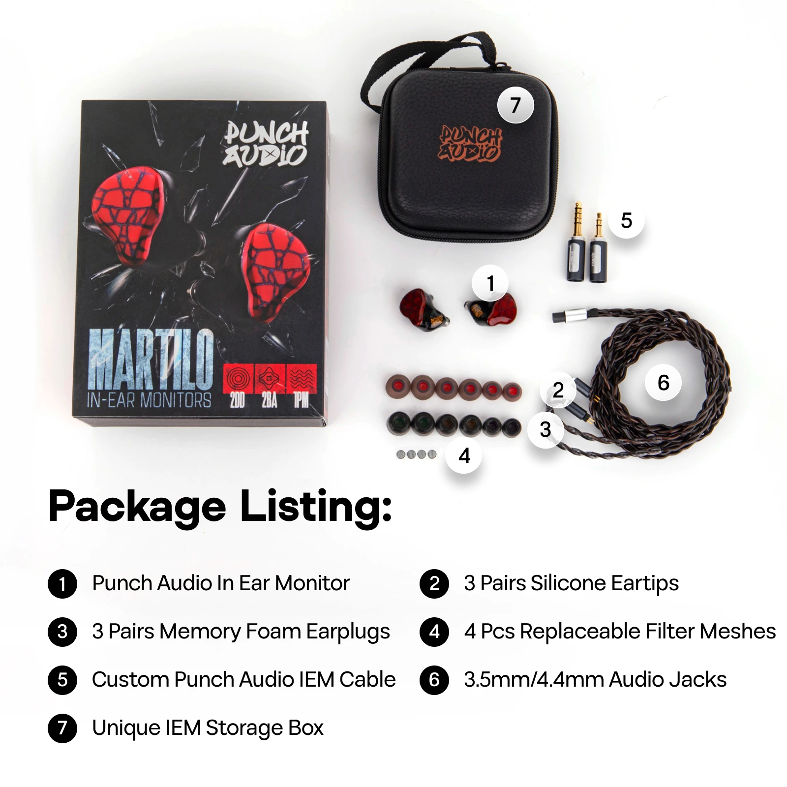 Linsoul Punch Audio Martilo IEM 1 プラナー + 2 BA + 2 DD HiFi