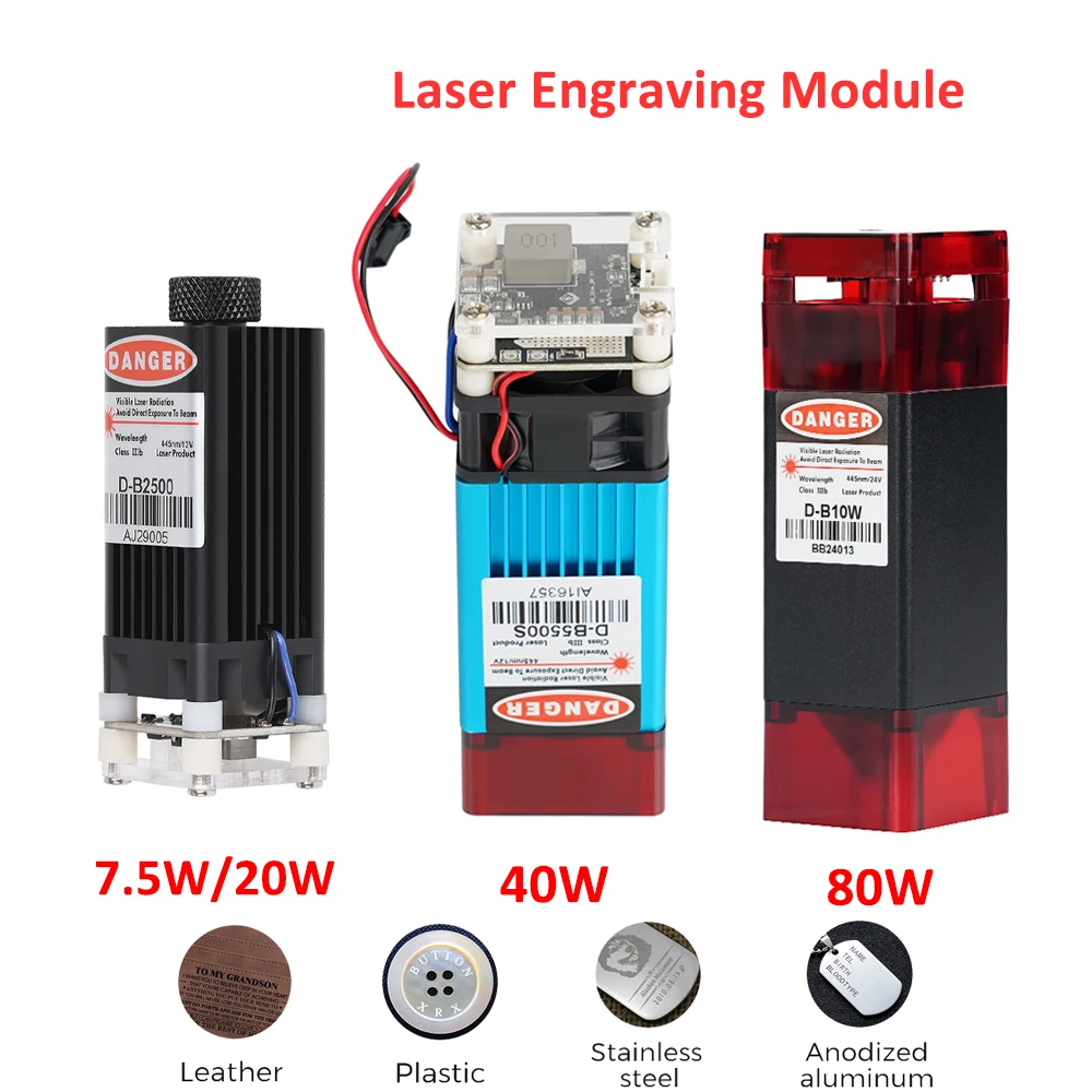 Two Trees 80W Laser Head For Engraving Machine Laser Cutter Wood Acrylic Cutting Metal Engraving Laser Module 450nm Blue Laser 405nm 500mw 1000mw high power blue violet laser module ttl pwm for engraving