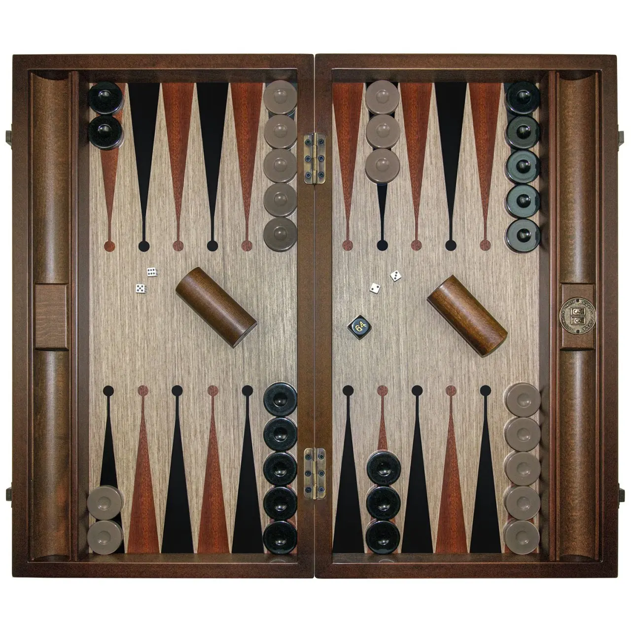 Special Series Handmade Premium Black Italian Wood - American Solid Walnut - Maple Professional Big Size Backgammon Game Set