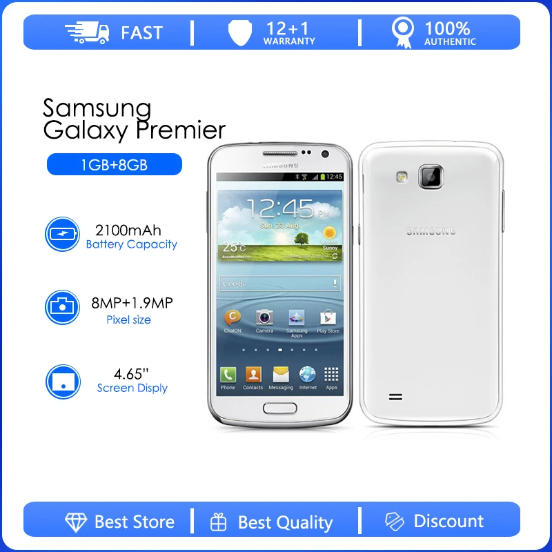

Samsung i9260 Refurbished-Original Galaxy Premier I9260 phone 4G LTE 8GB ROM 1GB RAM 8MP Wifi GPS Duad Core 4.65" phone