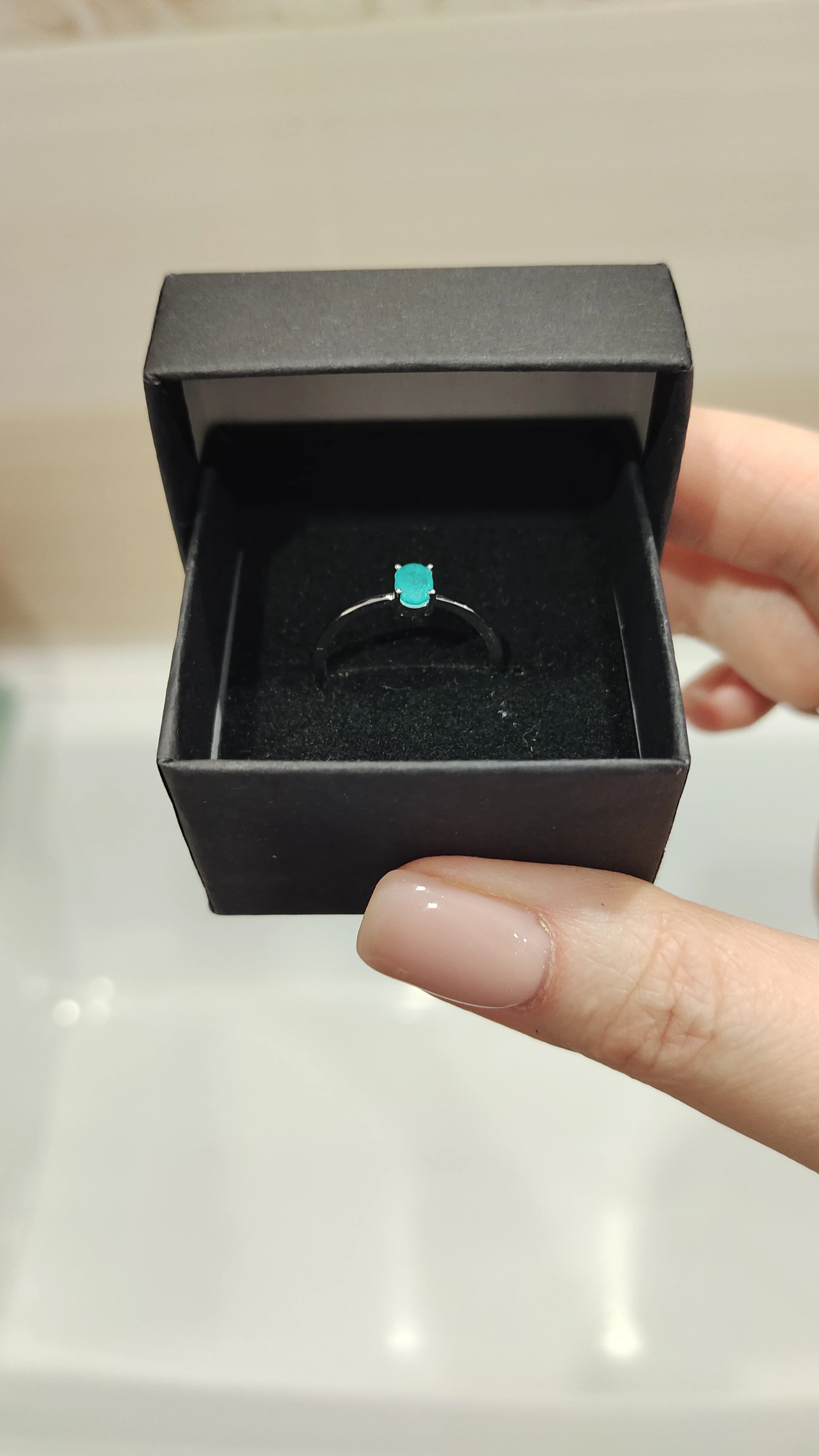 Silver tourmaline ring