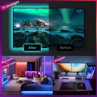 1-30M Led Strip Lights Bluetooth APP Control RGB LED Lights for TV USB 5V WIFI Led Tape for TV Backlight Room Party Decoration 2