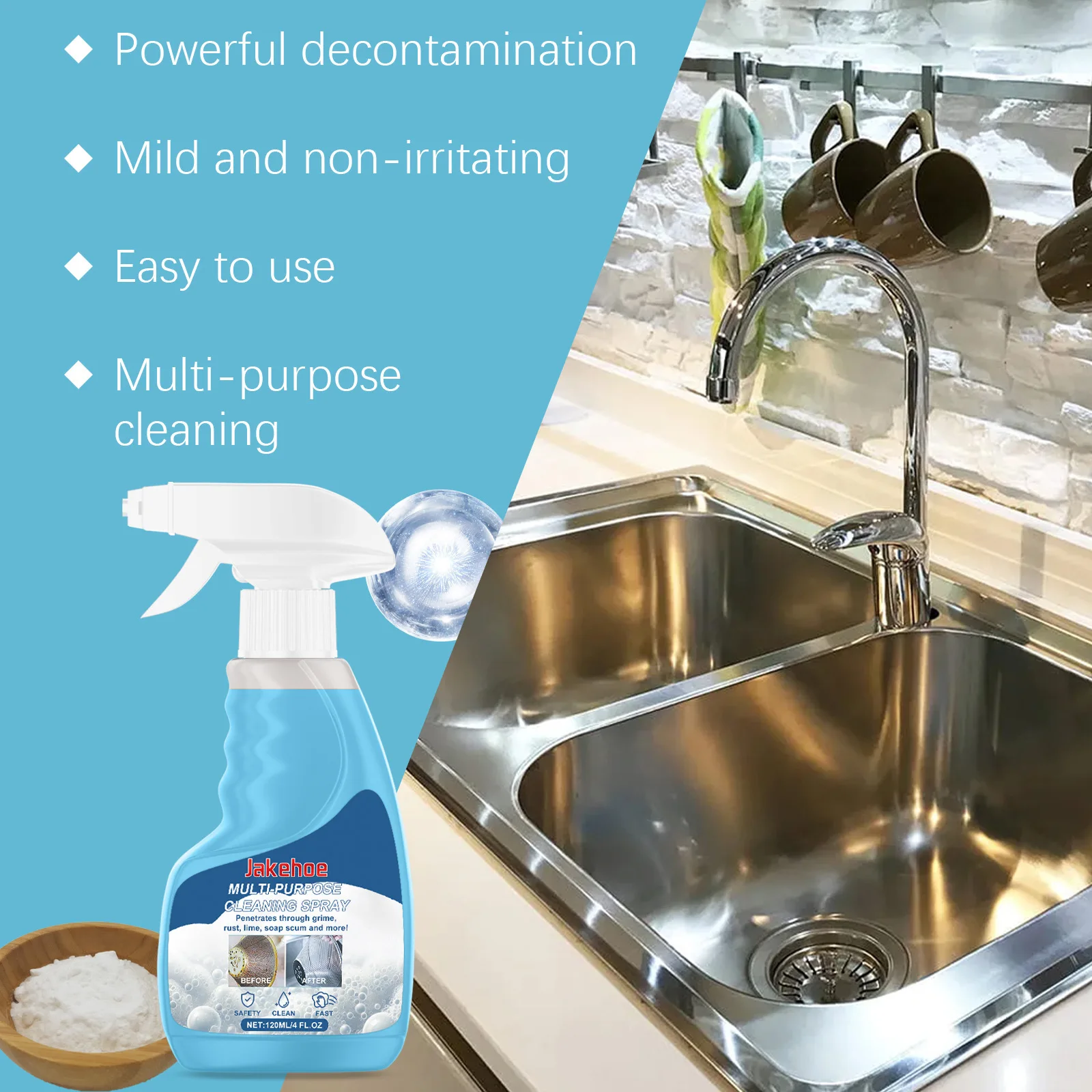 Jakehoe 120ml Degreasing Foam Cleaner Spray Heavy Oil Stain Remover Dining Room Deodorant Oven Kitchen Grease Cleansing Agent