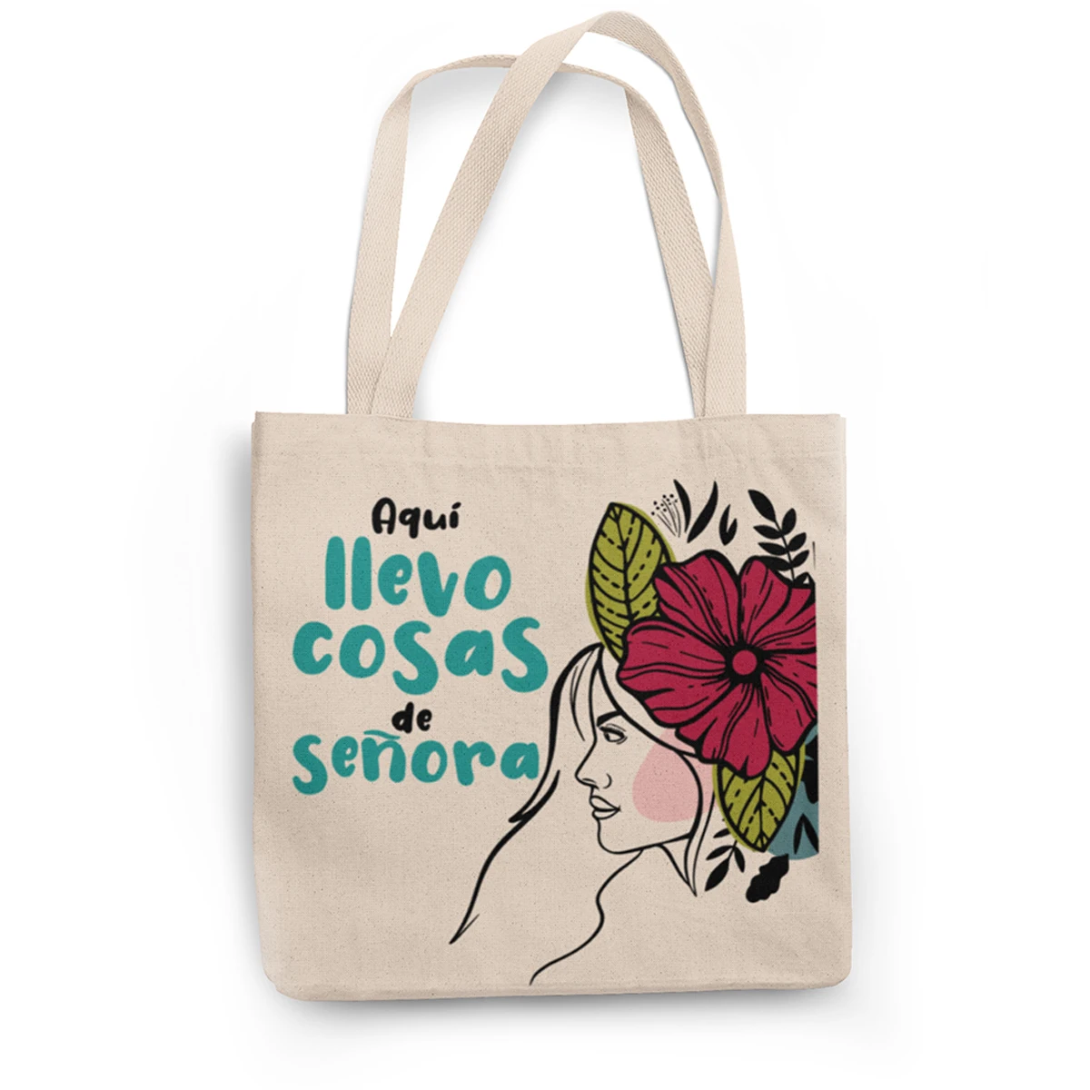 Bolsa Totebag Para Mujer 1 Pza Estampado Cosas De Señora | Modelo 8 | 39 x 39 Cm
