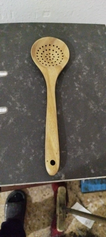 7 teile/satz Teak Natürliche Holz Geschirr Löffel Schöpfkelle Turner Reis Sieb Suppe Skimmer Kochen Löffel Scoop Küche Wiederverwendbare Tool Kit photo review