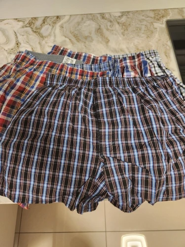 5Pcs/lot Boxer Men Thin Summer Underwear Cotton Man Big Size Short Breathable Plaid Flexible Shorts Boxer Male Underpants photo review