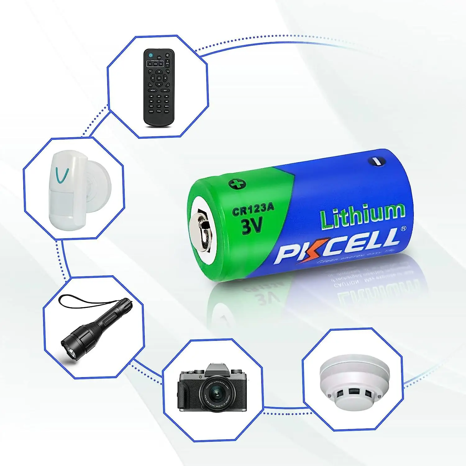 Pkcell 20PC 2/3AA 3V CR123A Lithium Battery LiMnO2 K123LA L123A SF123A VL123A 5018LC Primary Battery Work for Home Automation lithium battery