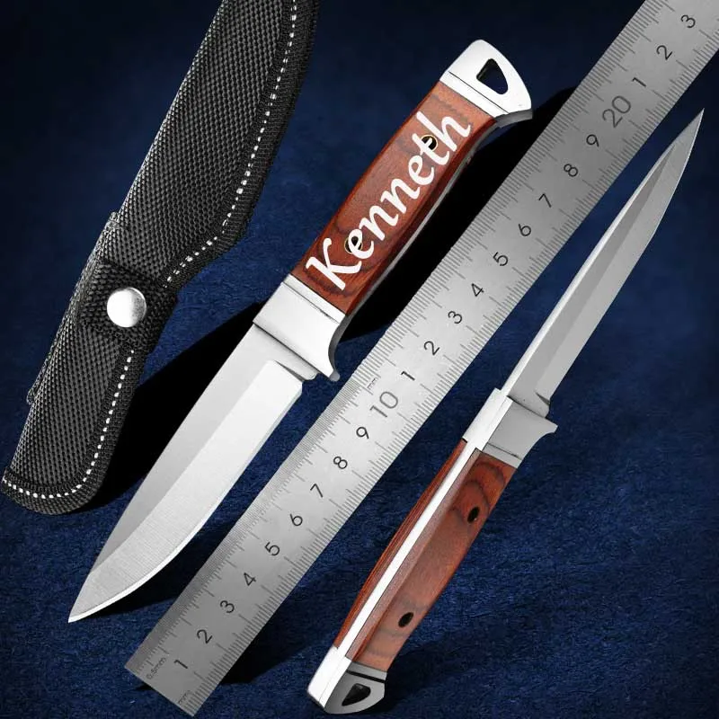 

High hardness outdoor fixed blade camping self-defense knife