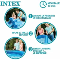 Piscine gonflable amovible Easy Set 3,66 m X 76 cm O 2,44 m X 61 cm ou 3,05 m X 61 cm 10"" X 24" pouces et couverture en option - Assemblage instantané 1942 ou 3077 litres Triple Capa 5
