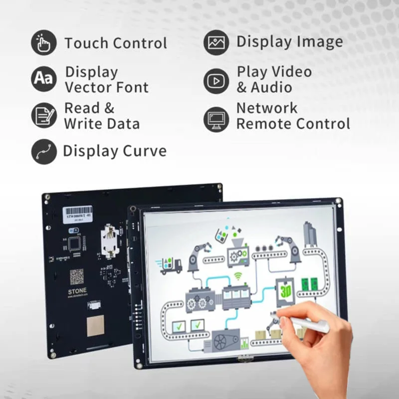  Ʈ HMI α׷  TFT LCD , UART ̽ ִ Ʈ ġ ũ ÷, 3.5-10.4 ġ