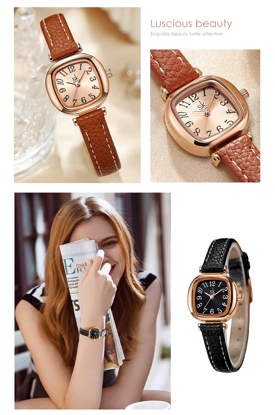 New Reloj Mujer SK Watch Fashion Woman Watches Elegant Women's Quartz Wristwatches Original Ladies Clock Relogio Feminino Gift