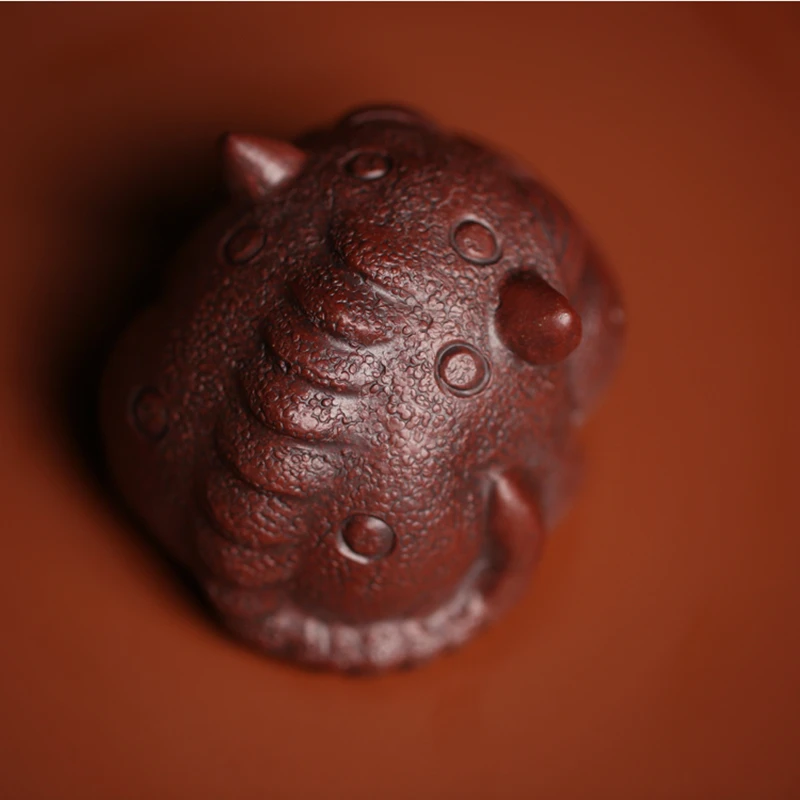 Fabulous Wild Beast Cute Red Tea Pet Spirit Figurines Tea Ceremony Utensils Chinese Room Decoration Accessories Zen Animal tea pet ornaments,room decor statues