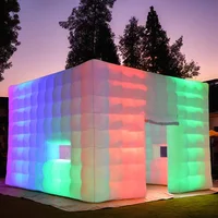 Portable Large LED Inflatable Air Cube Tent House with Blower Inflatable Lighting Tent for Party Event Exhibition Show Advertisi 1