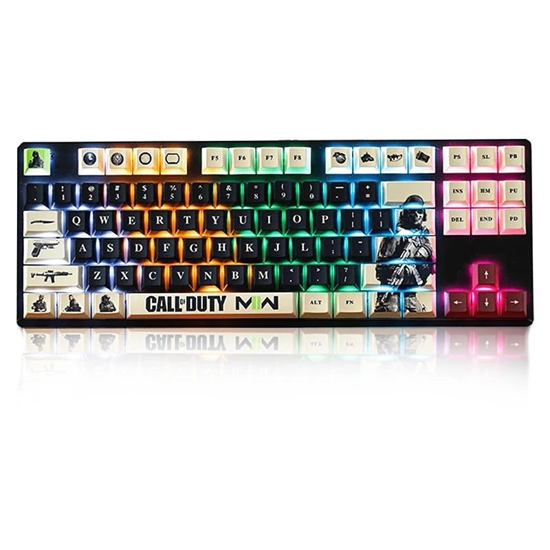 Chamada-de-dever Keycaps Ghost Cod Jogo de Tiro Pbt Keycap Guerra Moderna mw ps para mx Switch Cereja Teclado Mecânico - Imagem 2