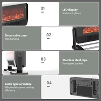2000 Вт напольный каминный обогреватель, настенный имитация пламени, камин с дистанционным управлением, новый обогреватель, настольный обогреватель, теплый вентилятор — изображение 5