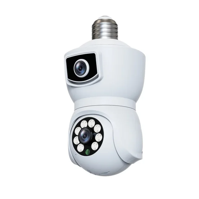 Bulb WiFi Camera Dual Lens Dual Screen Auto Tracking Two Way Audio Color Night Vision OutdoorSurveillance Camera 2