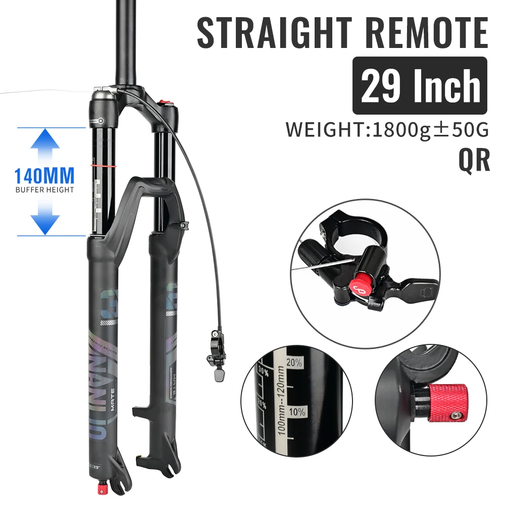 Nanlio X7 PRO Black 140mm Suspension Forks Aluminum Alloy Rebound