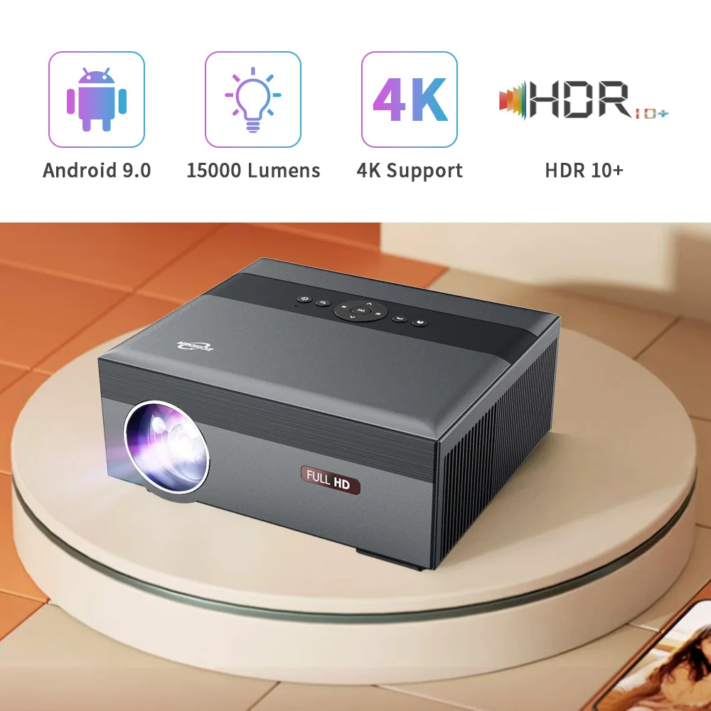 

4K 15000Lumens LED Projector for Home Theater 300inch Android 5G WIFI Full HD 1920*1080P Smart TV Video Projector for Cellphone