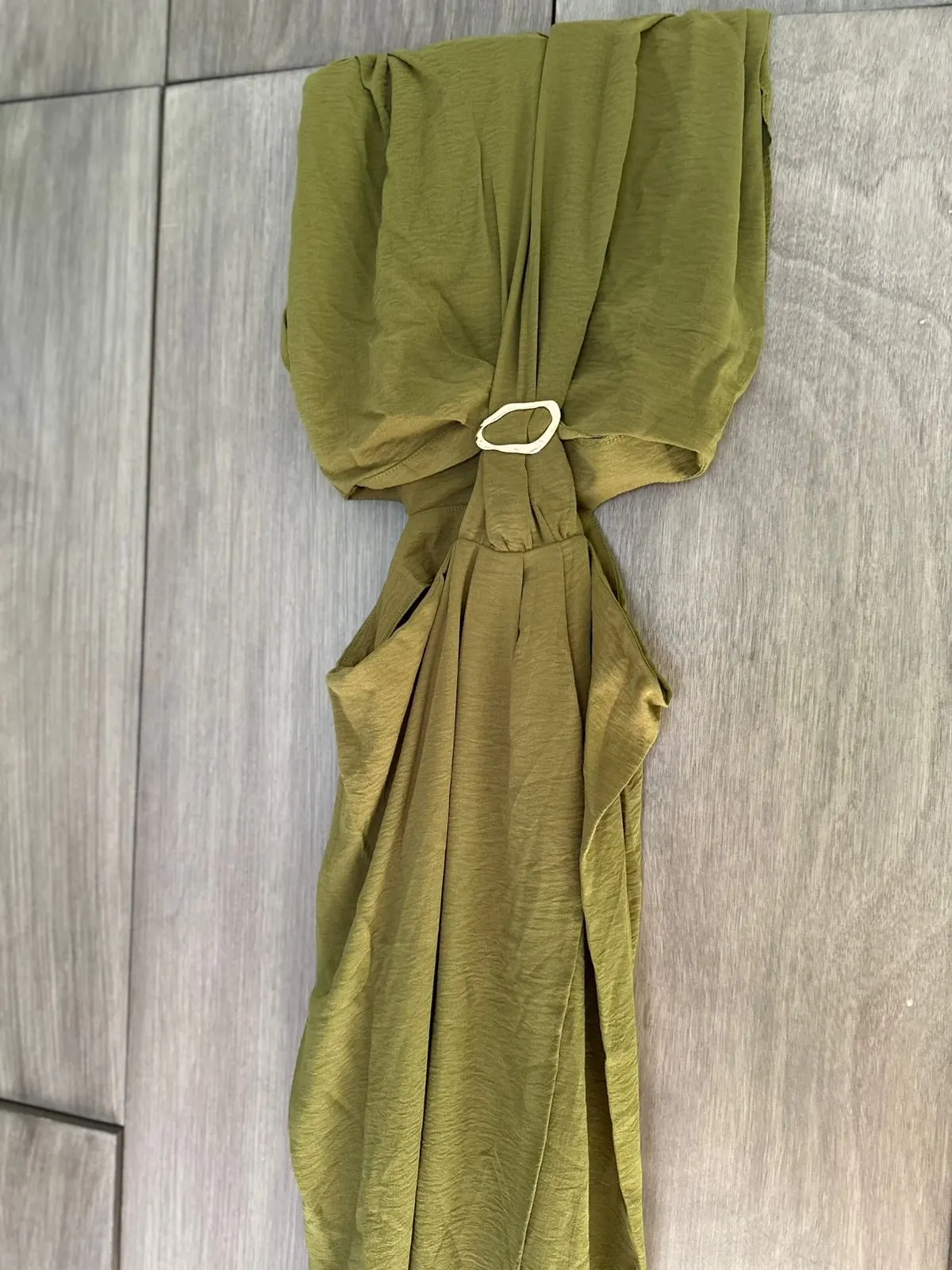 Women's Sleeveless Long Dress with Buckle Details photo review