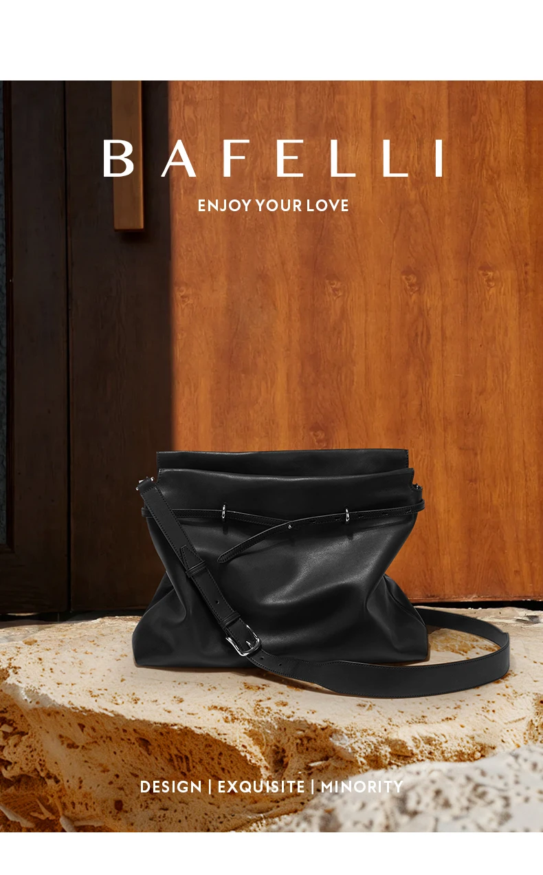 Genuine leather tote side view