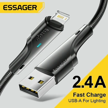 Essager 2 м USB кабель для iPhone 13 12 11 Pro Max XR XS 8 7 6s 5 Plus Быстрая зарядка провод для iPhone зарядное устройство кабель для зарядки
