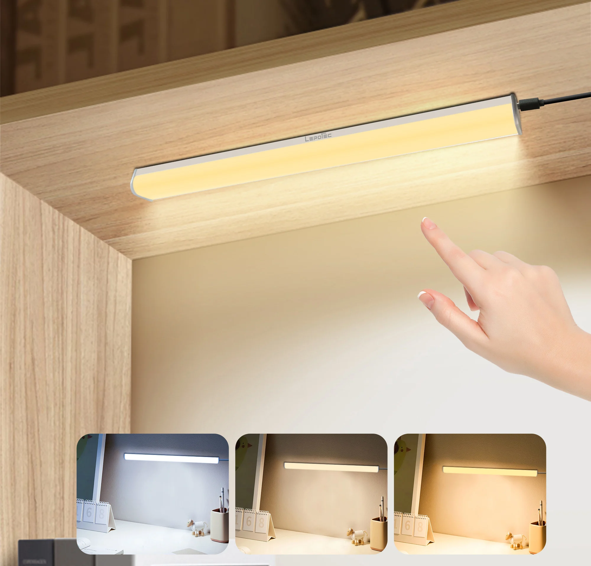 Make up Mirror LED Light Plug in Light Bathroom Vanity Light,3 Color Lighting Dimmable for Vanity,Bathroom,Bedroom, Reading room